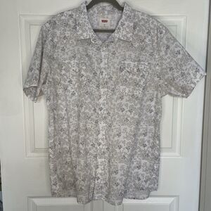 Men’s Levi Strauss & Co. White Floral Print Button Down Shirt Size XXL